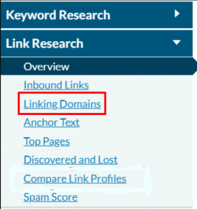 Link Research > Linking Domains