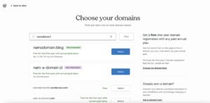 Pilih Nama Domain di WordPress