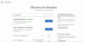 Pilih Nama Domain di WordPress