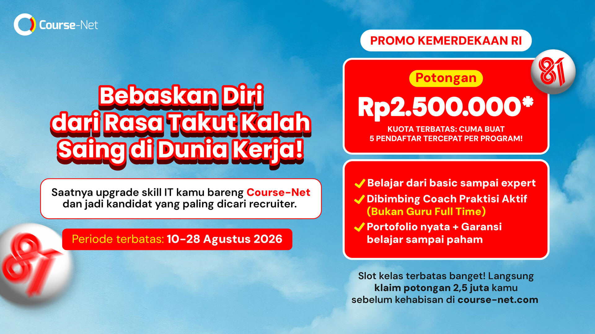 Promo Kemerdekaan 25 Juta | Course-Net August 23, 2026