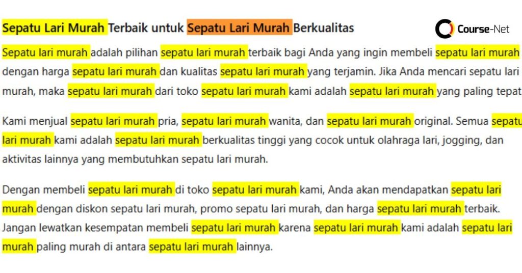 Keyword Stuffing yang Terlihat (Visible)